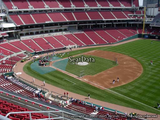 Seat view from section 434 at Great American Ball Park, home of the Cincinnati Reds