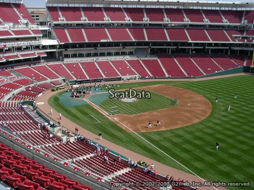Seat view from section 436 at Great American Ball Park, home of the Cincinnati Reds