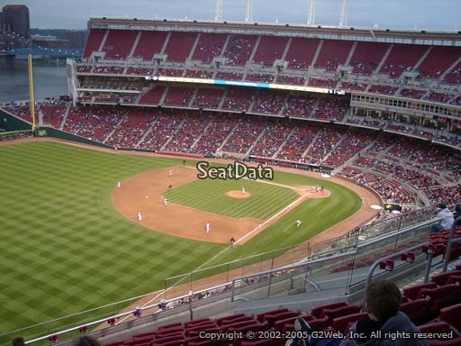 Seat view from section 511 at Great American Ball Park, home of the Cincinnati Reds