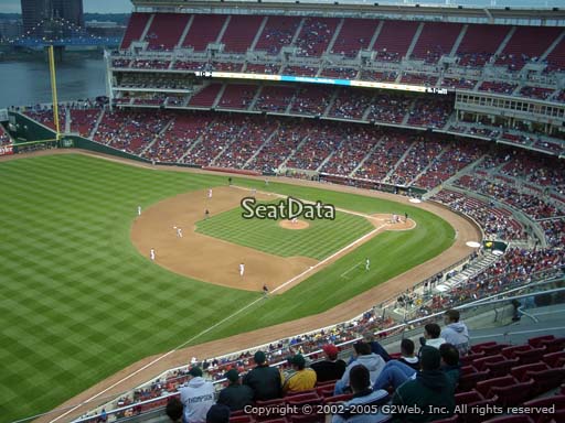Seat view from section 512 at Great American Ball Park, home of the Cincinnati Reds