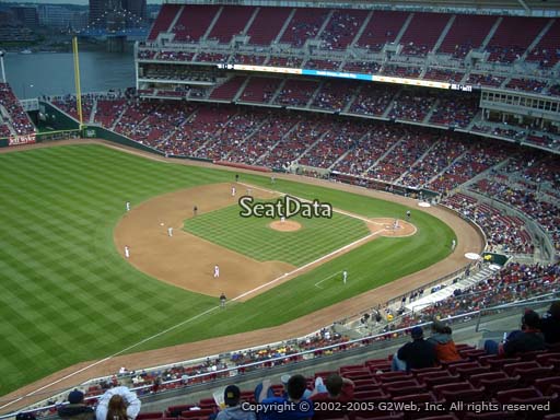 Seat view from section 513 at Great American Ball Park, home of the Cincinnati Reds