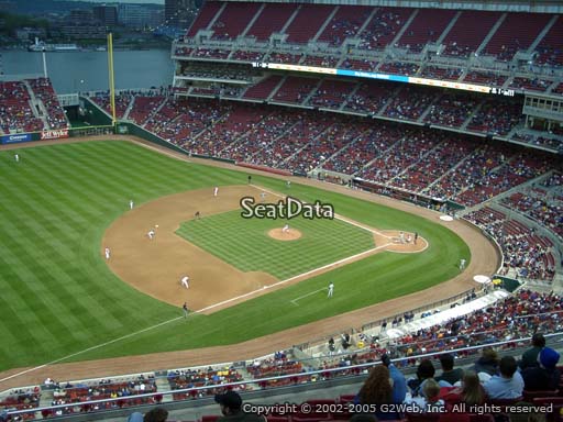 Seat view from section 514 at Great American Ball Park, home of the Cincinnati Reds