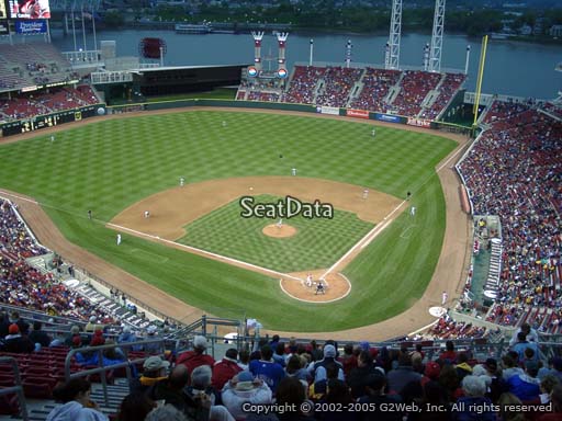 Seat view from section 522 at Great American Ball Park, home of the Cincinnati Reds
