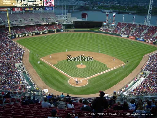 Seat view from section 524 at Great American Ball Park, home of the Cincinnati Reds