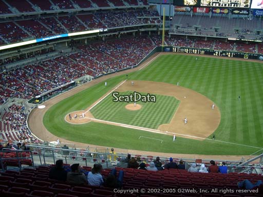 Seat view from section 531 at Great American Ball Park, home of the Cincinnati Reds