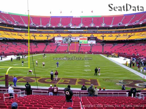 Seat view from section 110 at Fedex Field, home of the Washington Redskins