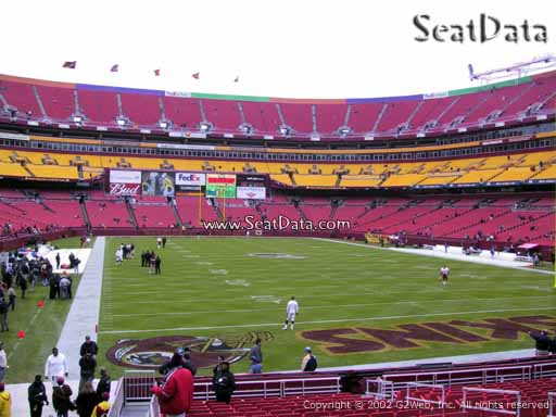 Seat view from section 113 at Fedex Field, home of the Washington Redskins