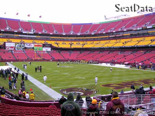 Seat view from section 114 at Fedex Field, home of the Washington Redskins