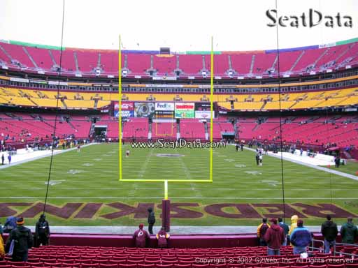 Seat view from Dream Seats 32 at Fedex Field, home of the Washington Redskins