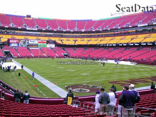 Seat view from section 135 at Fedex Field, home of the Washington Redskins