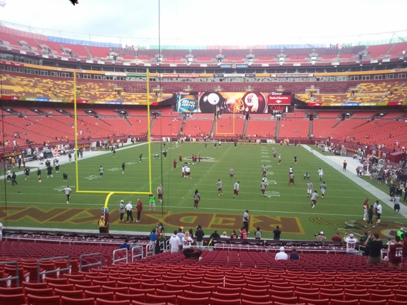 Seat view from section 210 at Fedex Field, home of the Washington Redskins