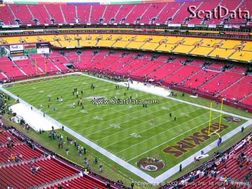 Seat view from section 336 at Fedex Field, home of the Washington Redskins