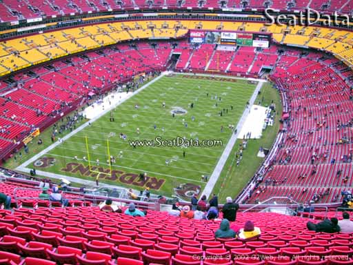 Seat view from section 438 at Fedex Field, home of the Washington Redskins
