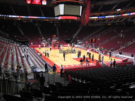 Seat view from section 102 at the Toyota Center, home of the Houston Rockets