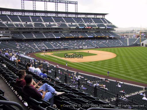 Seat view from section 214 at Coors Field, home of the Colorado Rockies