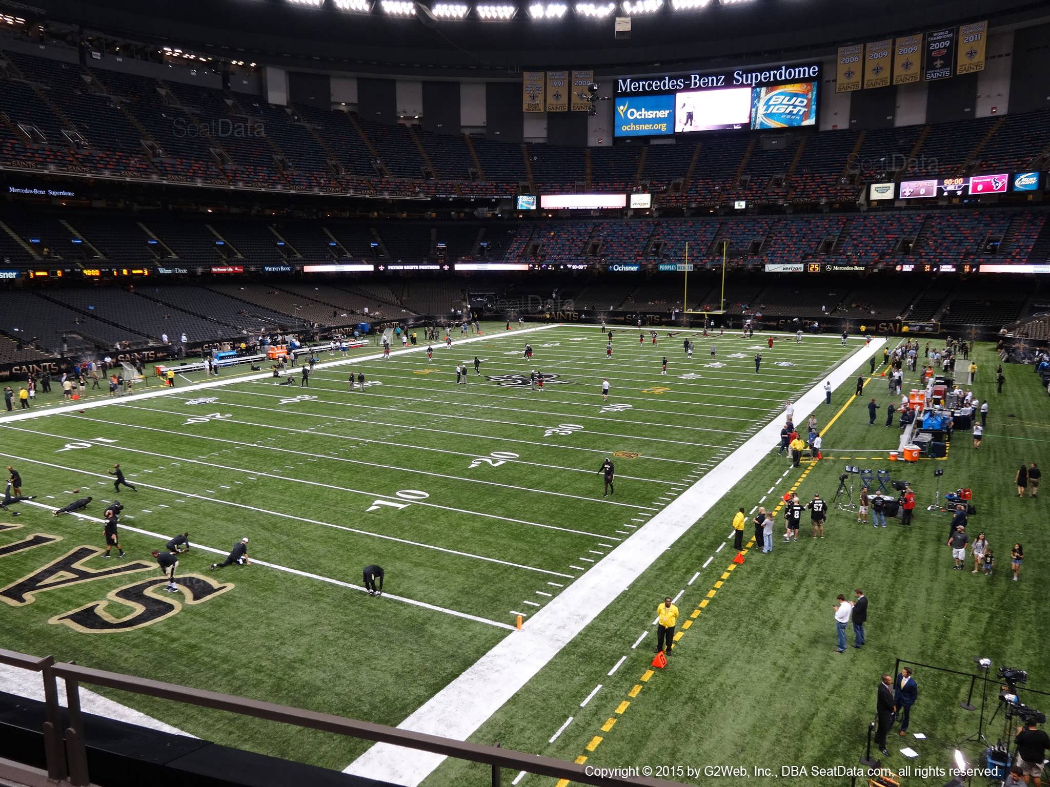 Seat view from section 235 at the Mercedes-Benz Superdome, home of the New Orleans Saints