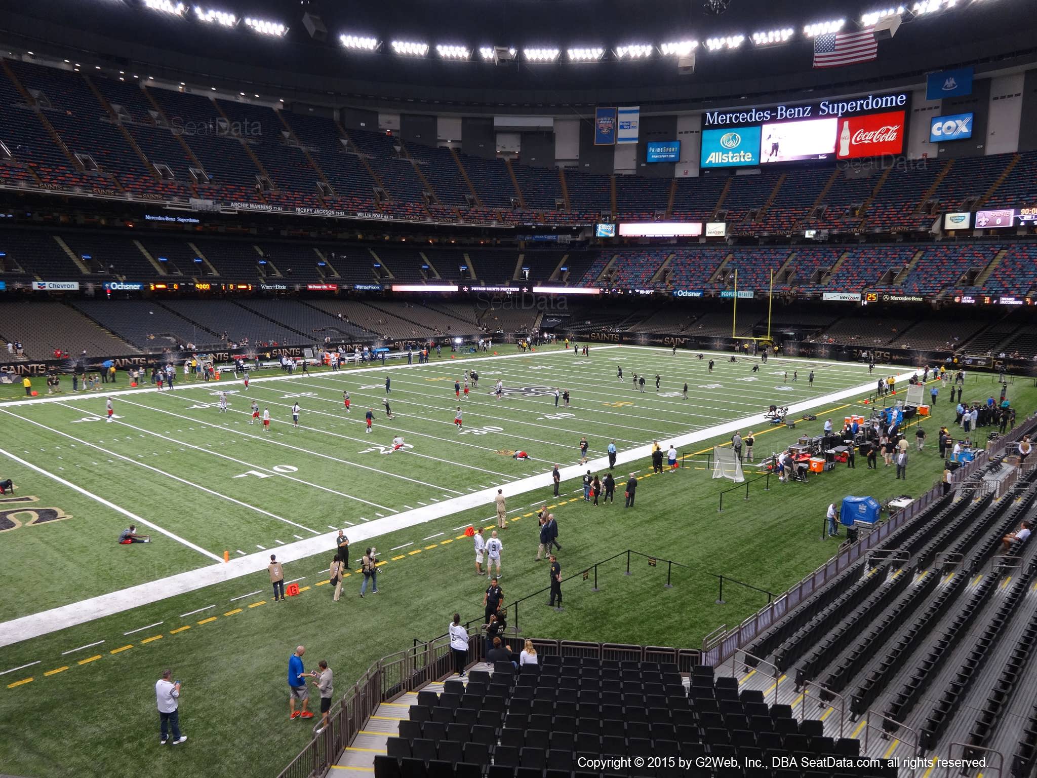 Seat view from section 275 at the Mercedes-Benz Superdome, home of the New Orleans Saints