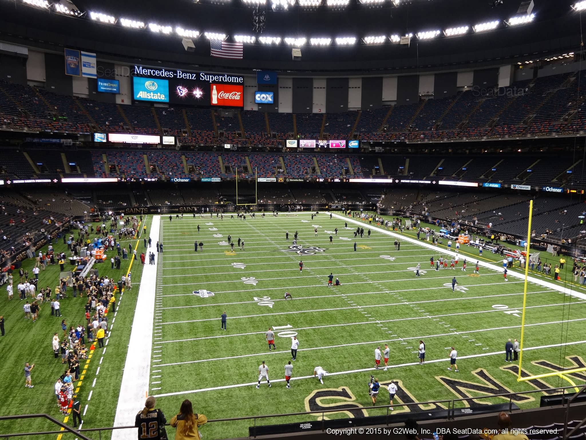 Seat view from section 302 at the Mercedes-Benz Superdome, home of the New Orleans Saints