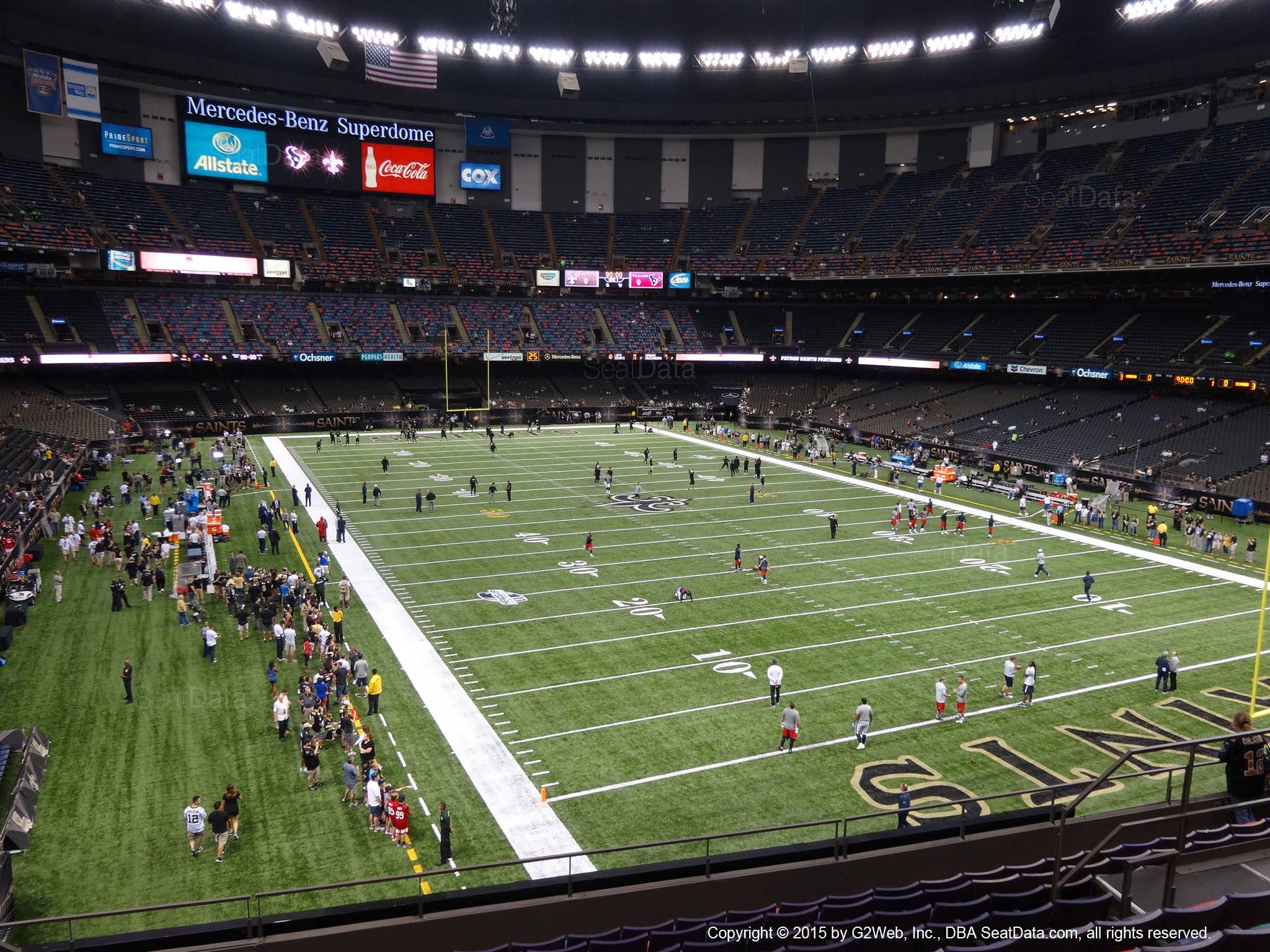 Seat view from section 303 at the Mercedes-Benz Superdome, home of the New Orleans Saints