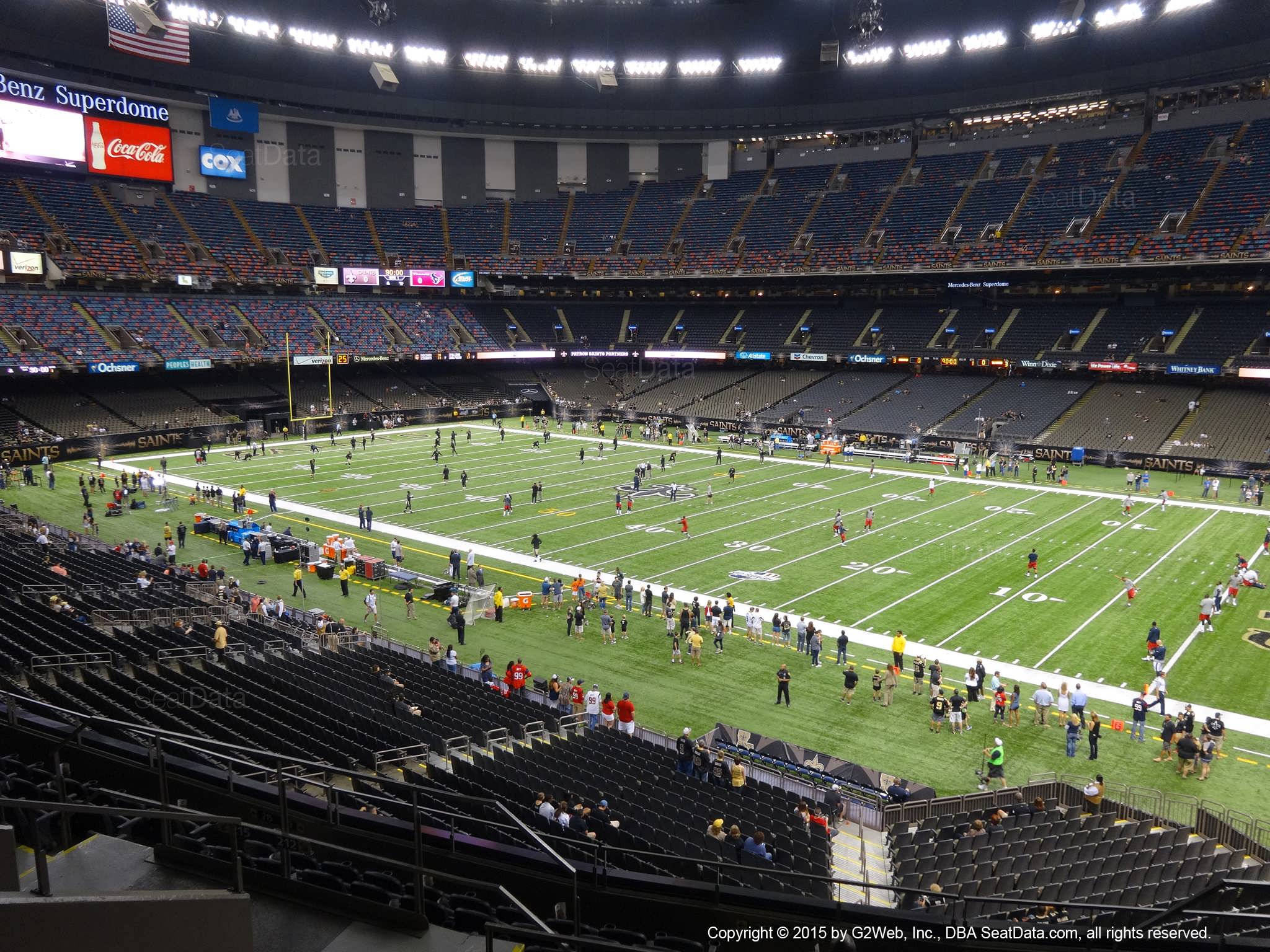 Seat view from section 307 at the Mercedes-Benz Superdome, home of the New Orleans Saints
