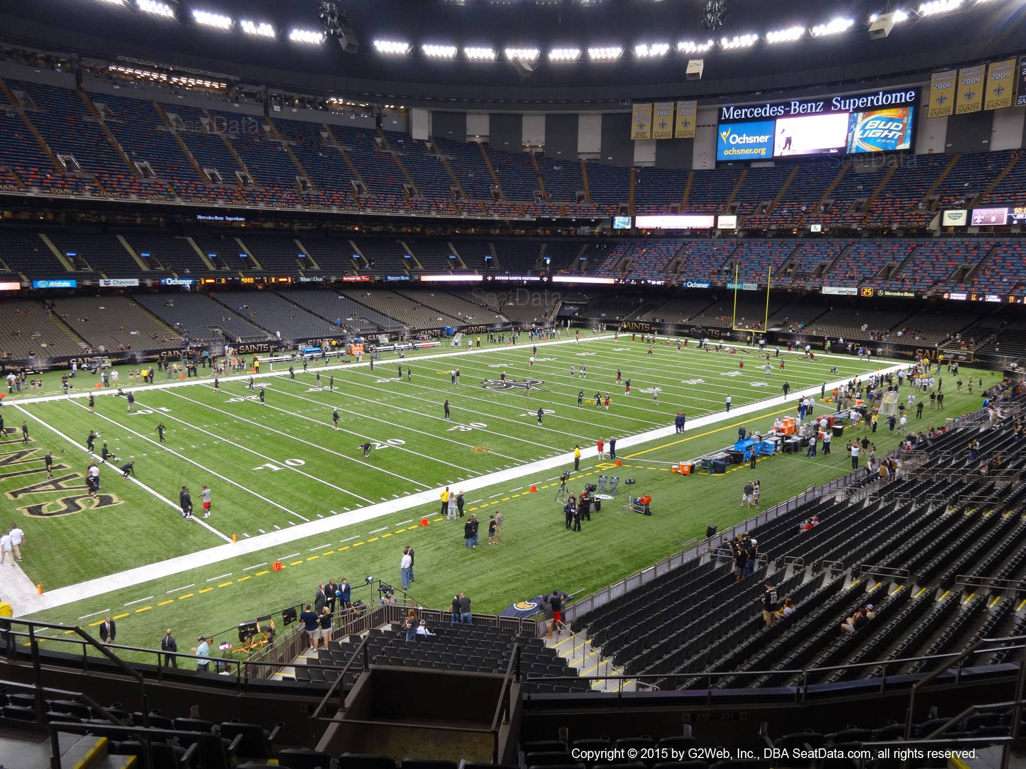 Seat view from section 318 at the Mercedes-Benz Superdome, home of the New Orleans Saints