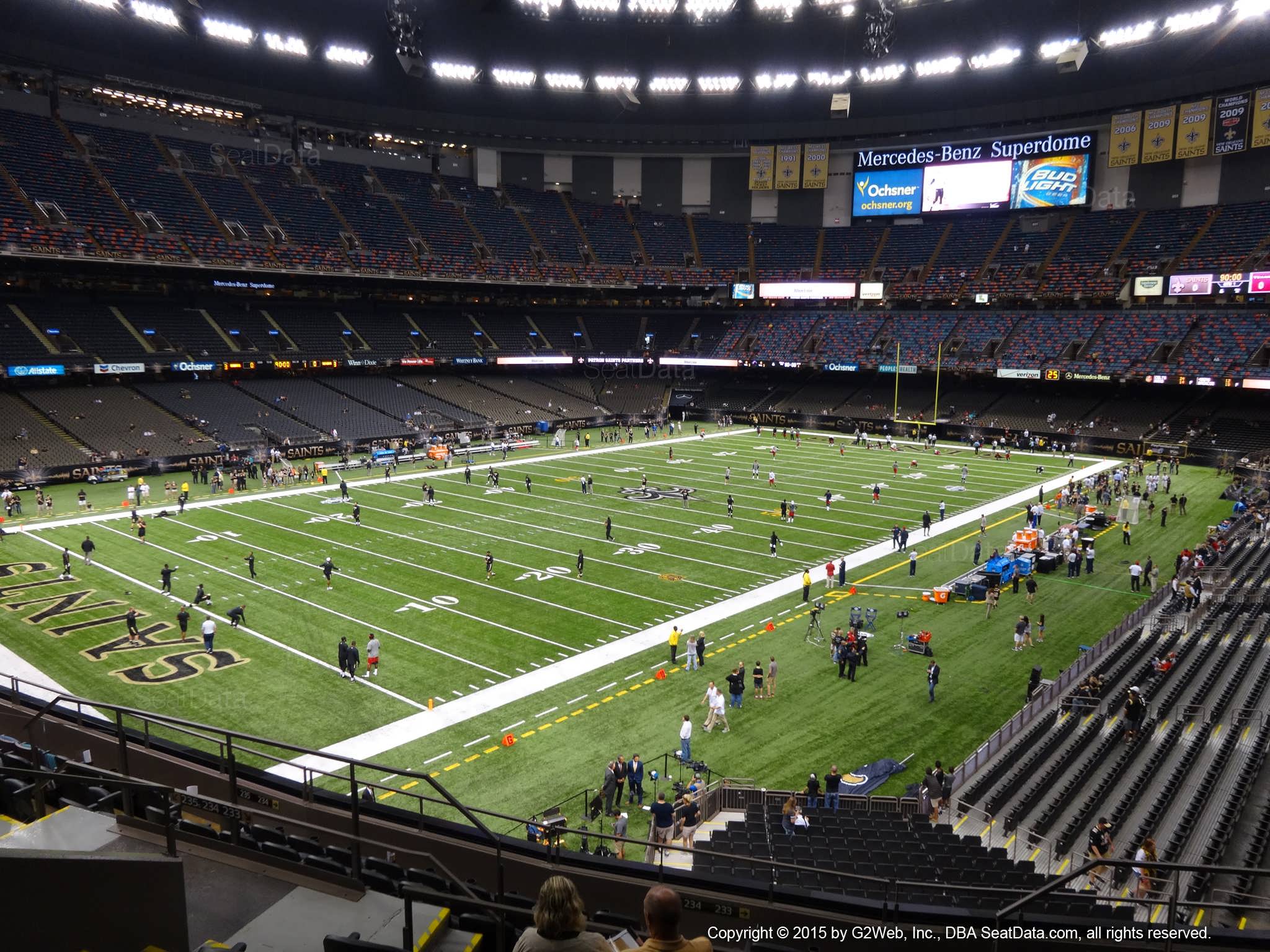 Seat view from section 319 at the Mercedes-Benz Superdome, home of the New Orleans Saints