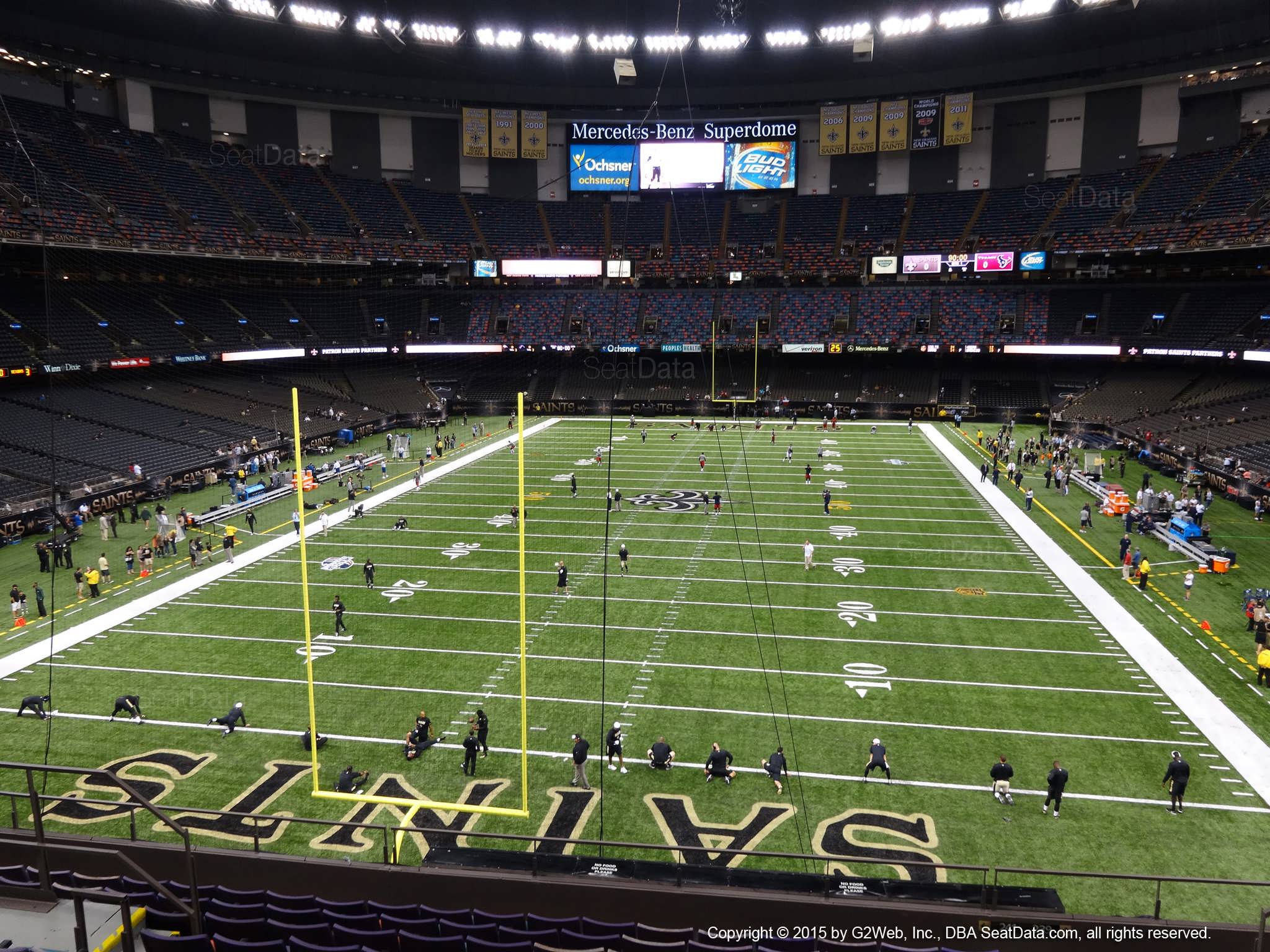 Seat view from section 323 at the Mercedes-Benz Superdome, home of the New Orleans Saints