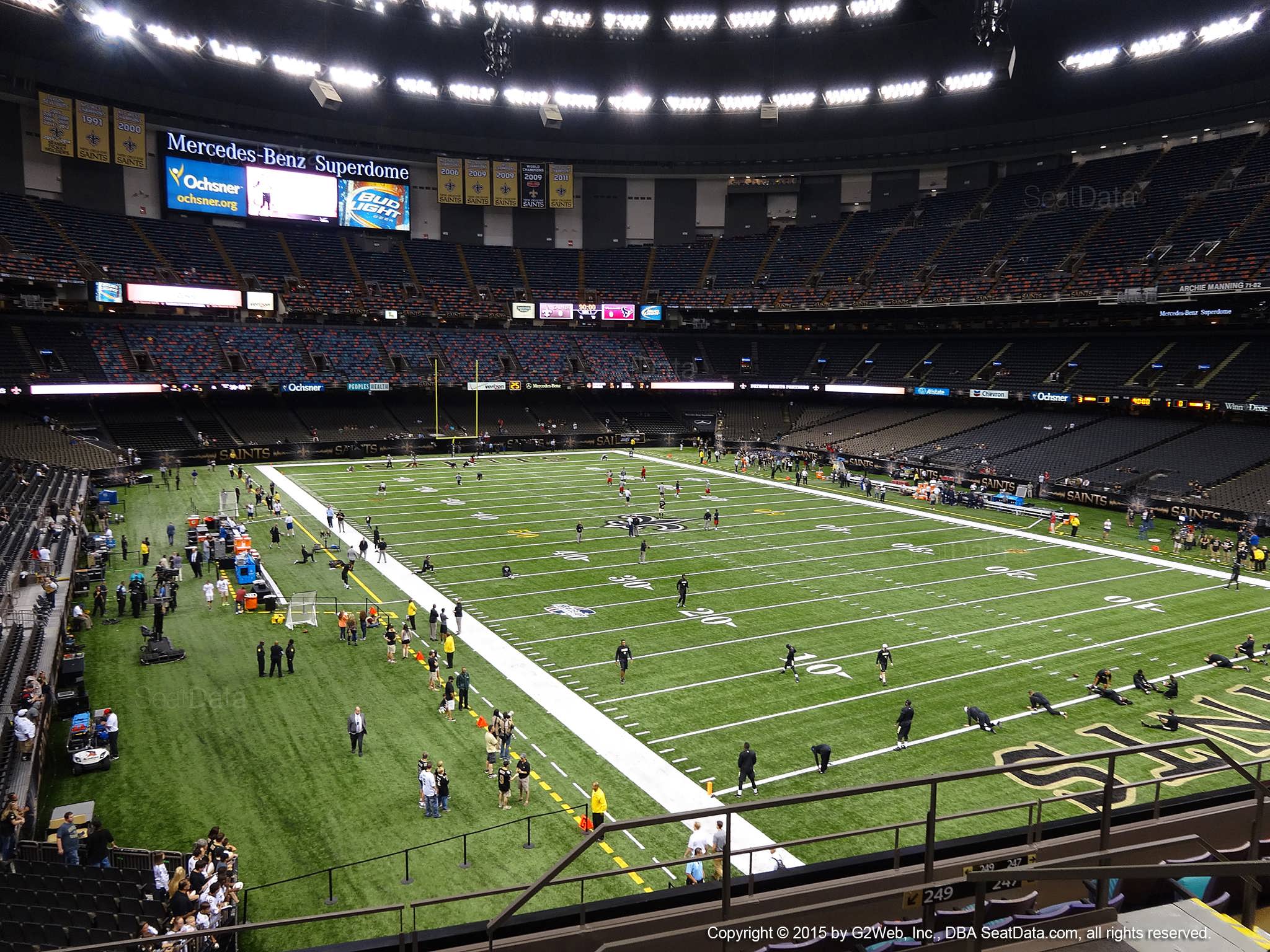 Seat view from section 328 at the Mercedes-Benz Superdome, home of the New Orleans Saints