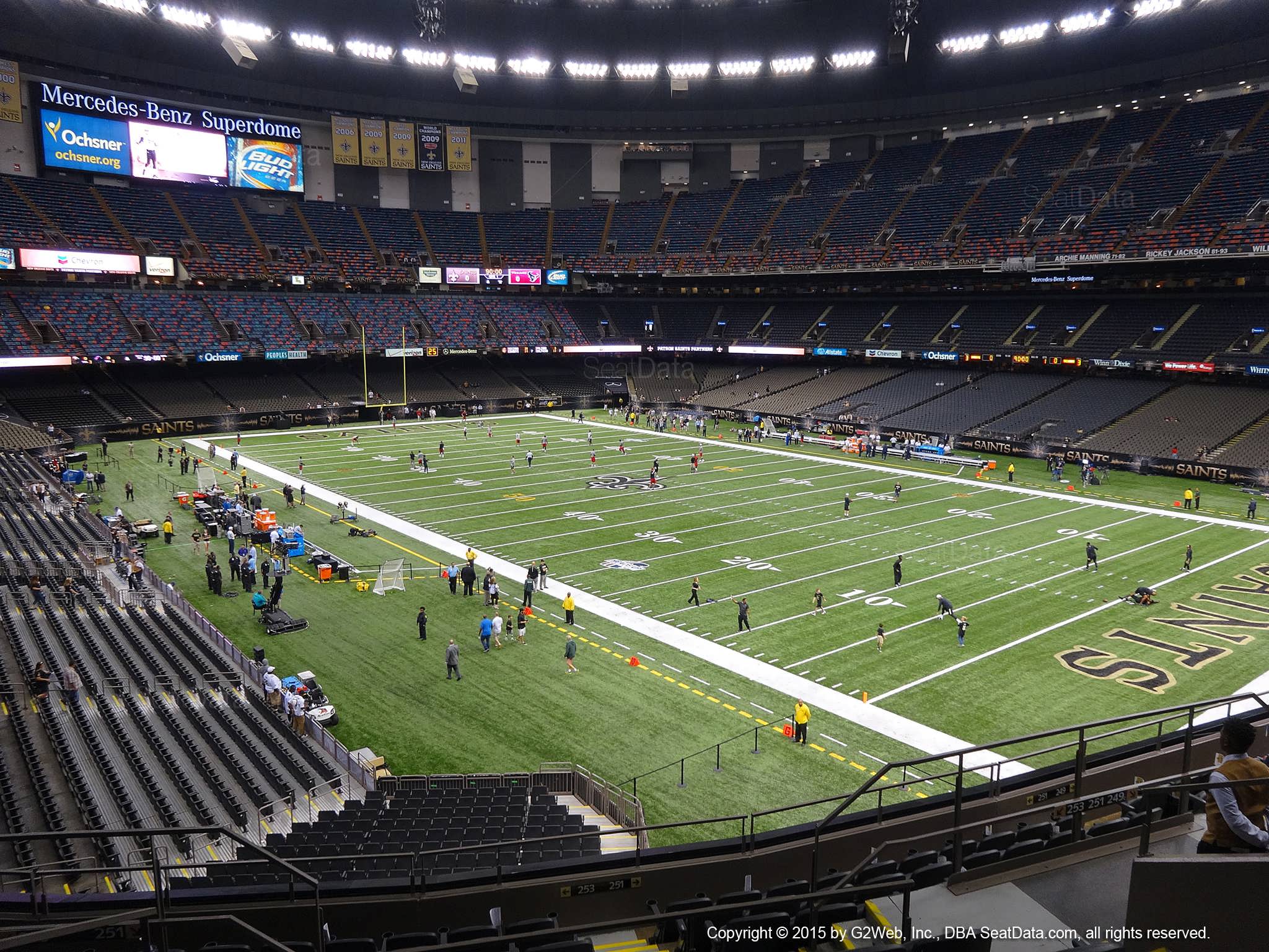 Seat view from section 329 at the Mercedes-Benz Superdome, home of the New Orleans Saints