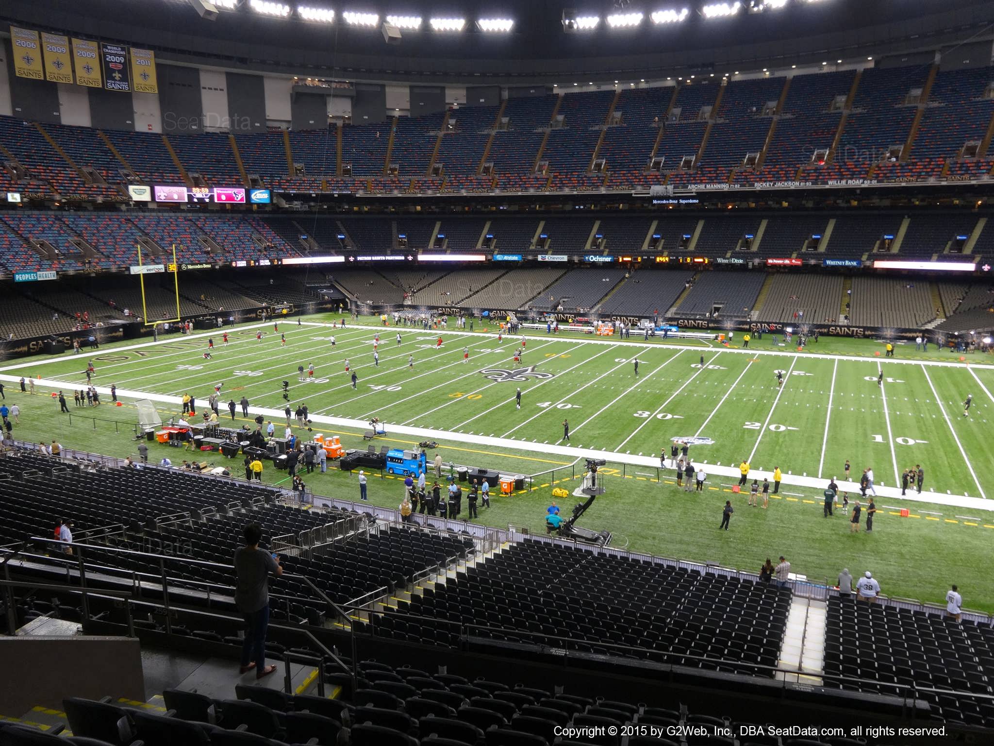 Seat view from section 333 at the Mercedes-Benz Superdome, home of the New Orleans Saints