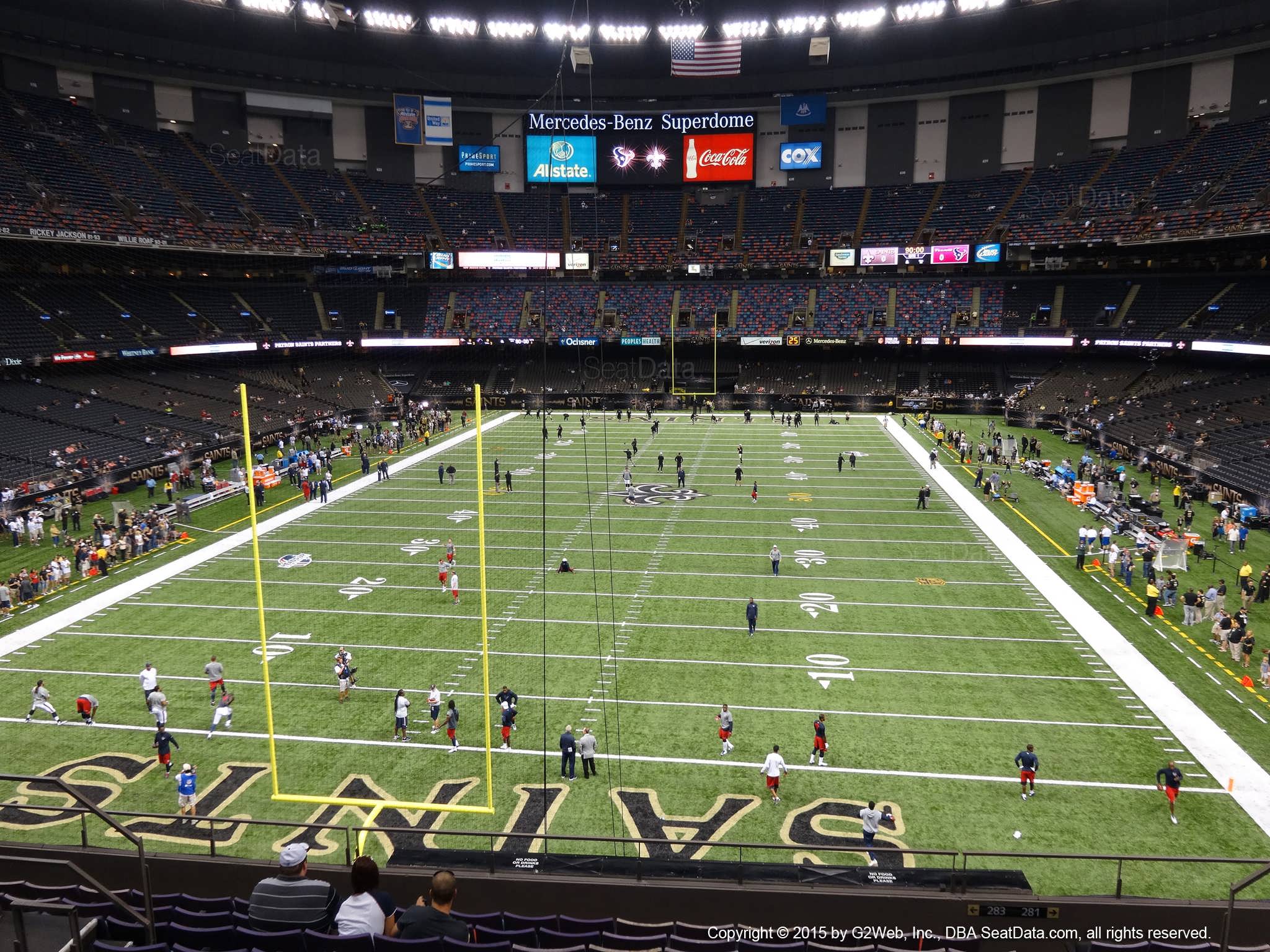 Seat view from section 347 at the Mercedes-Benz Superdome, home of the New Orleans Saints