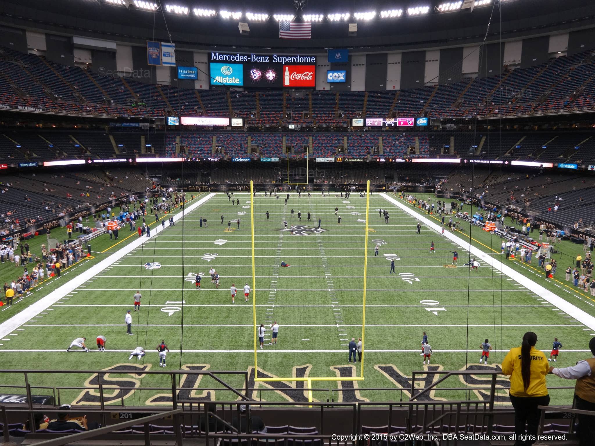 Seat view from section 348 at the Mercedes-Benz Superdome, home of the New Orleans Saints