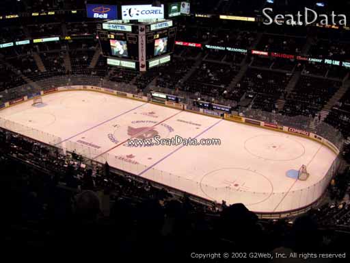 Seat view from section 319 at the Canadian Tire Centre, home of the Ottawa Senators