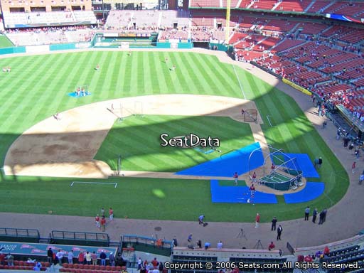 Seat view from section 355 at Busch Stadium, home of the St. Louis Cardinals