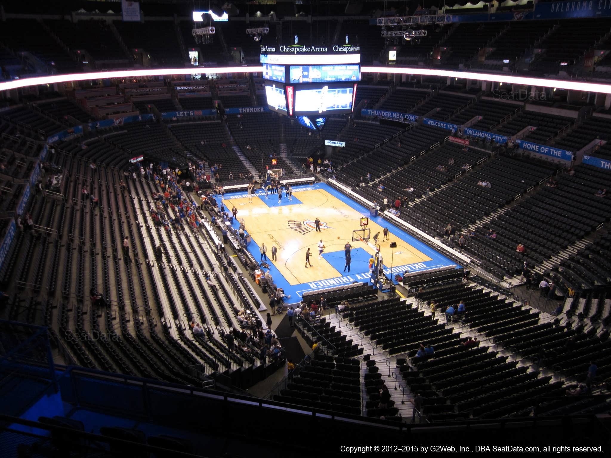 Seat view from section 318 at Chesapeake Energy Arena, home of the Oklahoma City Thunder