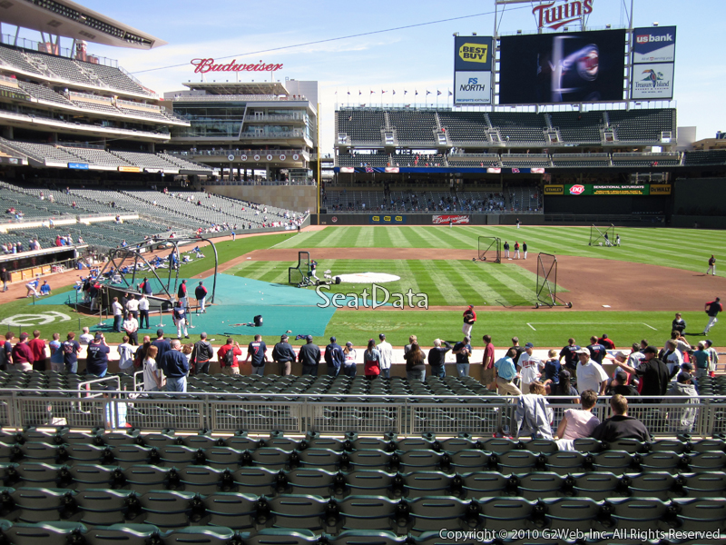 Seat view from section 109 at Target Field, home of the Minnesota Twins
