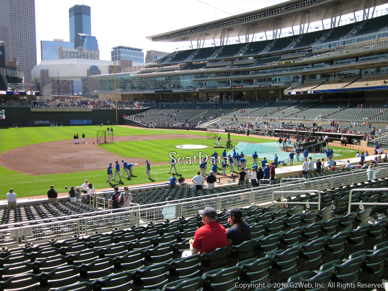 Seat view from section 121 at Target Field, home of the Minnesota Twins