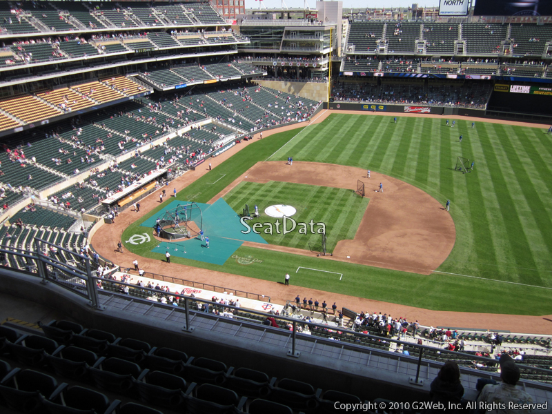 Seat view from section 308 at Target Field, home of the Minnesota Twins