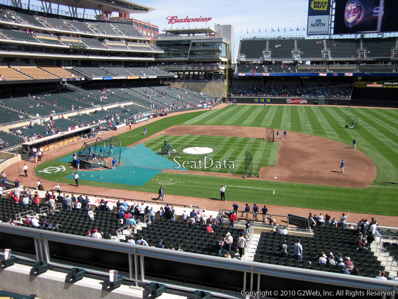 Seat view from section B at Target Field, home of the Minnesota Twins