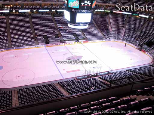 Seat view from section 206 at the Xcel Energy Center, home of the Minnesota Wild
