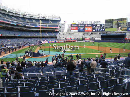 Seat view from section 117B at Yankee Stadium, home of the New York Yankees