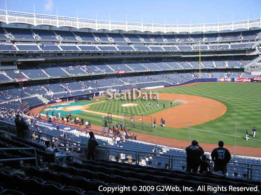 Seat view from section 213 at Yankee Stadium, home of the New York Yankees