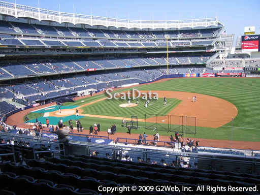 Seat view from section 214B at Yankee Stadium, home of the New York Yankees