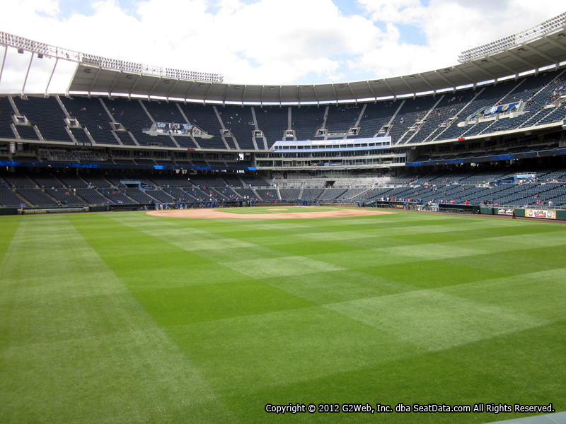 Seat view from section 101 at Kauffman Stadium, home of the Kansas City Royals