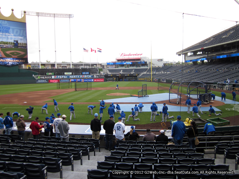 Seat view from section 123 at Kauffman Stadium, home of the Kansas City Royals