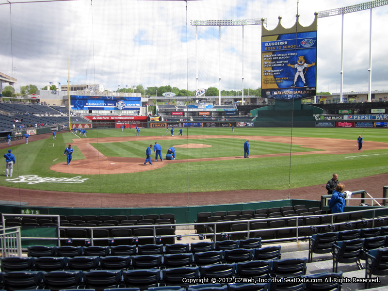Seat view from section 142 at Kauffman Stadium, home of the Kansas City Royals