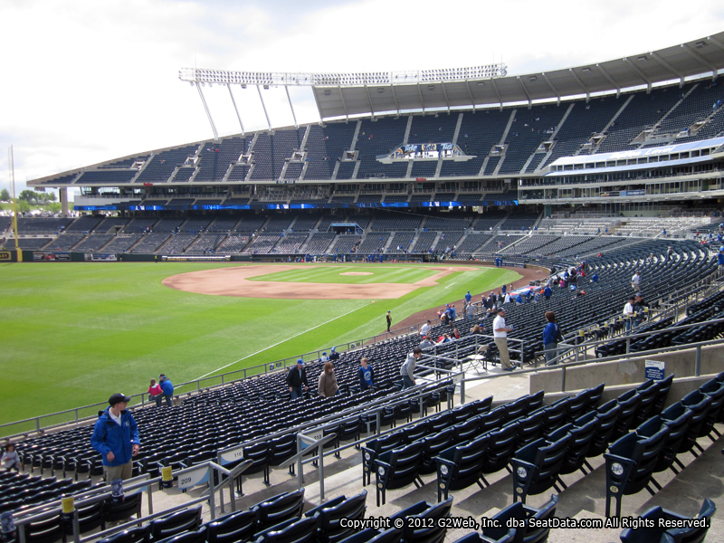 Seat view from section 209 at Kauffman Stadium, home of the Kansas City Royals