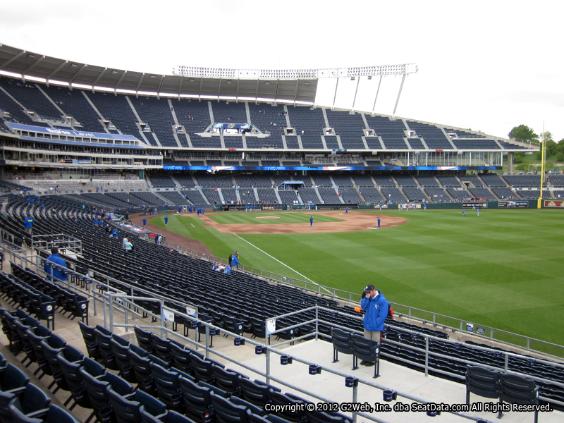 Seat view from section 247 at Kauffman Stadium, home of the Kansas City Royals