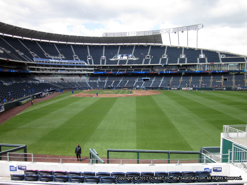 Seat view from section 252 at Kauffman Stadium, home of the Kansas City Royals
