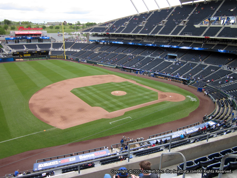 Seat view from section 408 at Kauffman Stadium, home of the Kansas City Royals